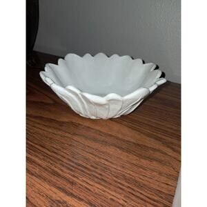 Vintage MCM Lily Pons Milk Glass Sunflower Bowl by Indiana Glass 7 1/8 in.